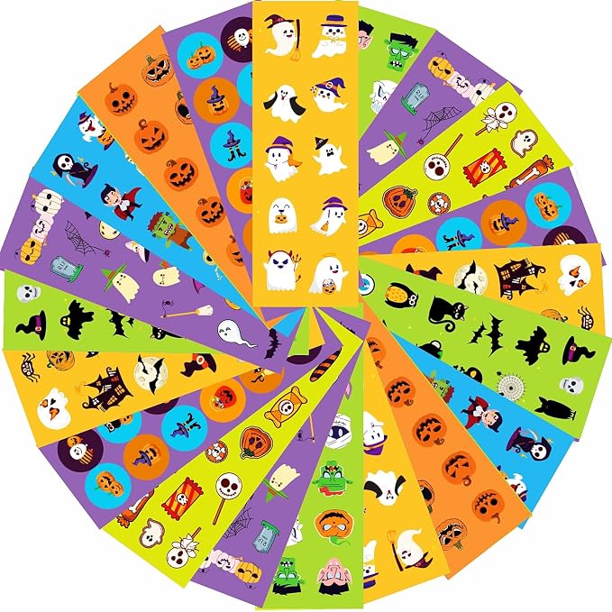 150 Sheets Halloween Stickers for Kids,2000+pcs Cute Halloween Sticker Bulk - skull sticker