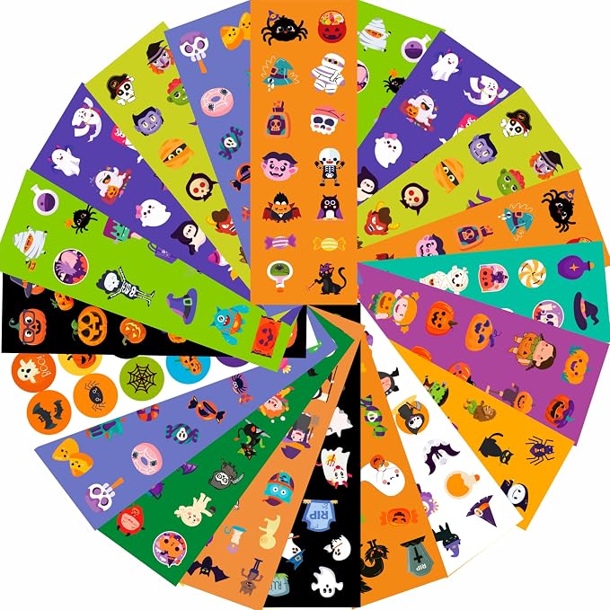 150 Sheets Halloween Stickers for Kids,Cute Halloween Stickers Bulk Treats - skull sticker