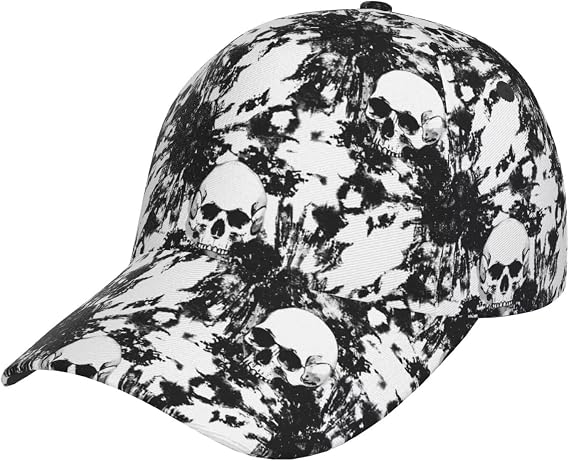 Funny Halloween Baseball Cap Gothic Hat Baseball Hats Trucker Hat Adjustable Watercolor Gothic Skull Snapback Cap