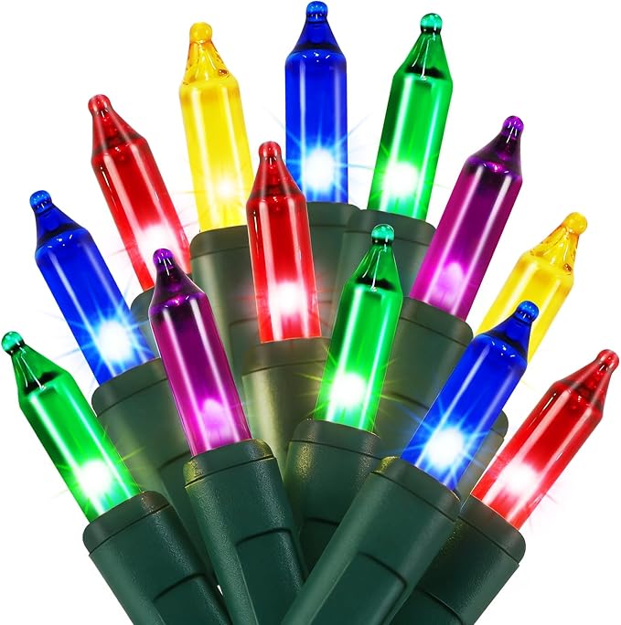 Multicolor Christmas String Lights, 100 Count, Incandescent Mini Christmas Lights, Connectable Xmas Tree Light for Indoor Outdoor Garland Birthday Holiday Wedding Festival Party - string light