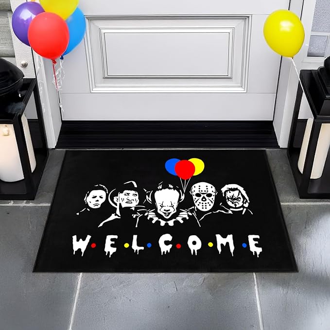 Halloween Door Mat Welcome Mats 17 X 29 Inch Horror Movie Doormat - skull carpet