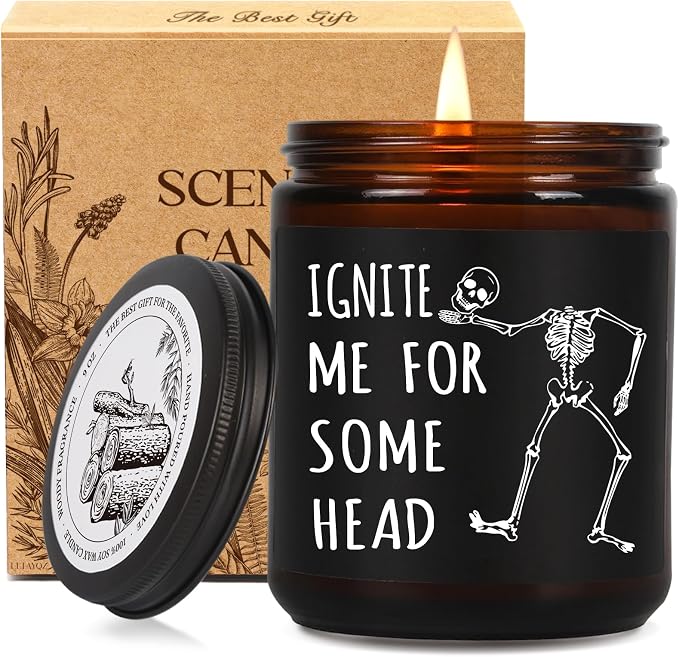 Funny Skull Candle Gifts for Bf-Ignite Me for Some Head Spooky Gifts Candle