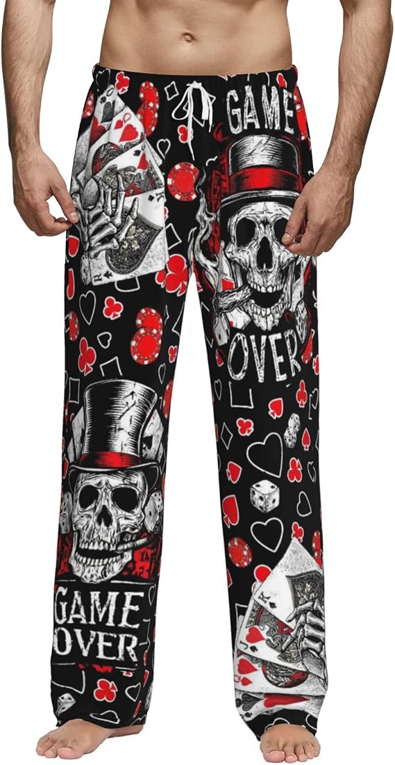 Men Pajama Pants Funny Mens Pajama Bottoms Ultra Comfy Sleep Pants For Men With Pockets Drawstring - skull pajamas