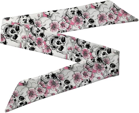 BBTDIN Roses Skull Handbag Scarf Day Of The Dead Neckerchief Flower Bones Purse Handle Scarves NSF05