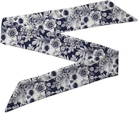 BBTDIN Roses Skull Handbag Scarf Day Of The Dead Neckerchief Flower Bones Purse Handle Scarves NSF05 - sugar skull makeup