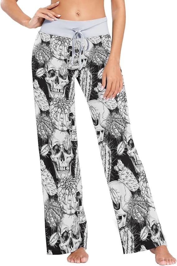 Men Women Pajama Pant Lounge Pajama Bottoms Sleepwear PJs - skull pajamas