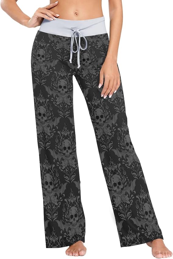 Men Women Pajama Pant Lounge Pajama Bottoms Sleepwear PJs - skull leggings