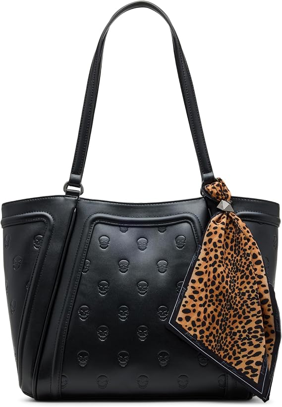 Betsey Johnson Skullicious Tote with Scarf - sugar skull handbags for sale