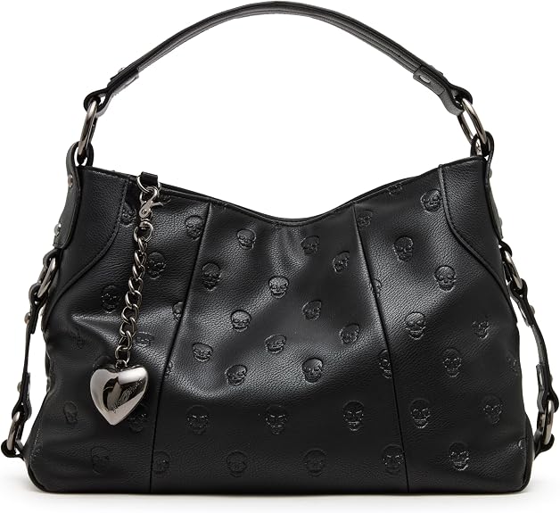 Betsey Johnson Linked Up Shoulder Bag Black - sugar skull handbags for sale