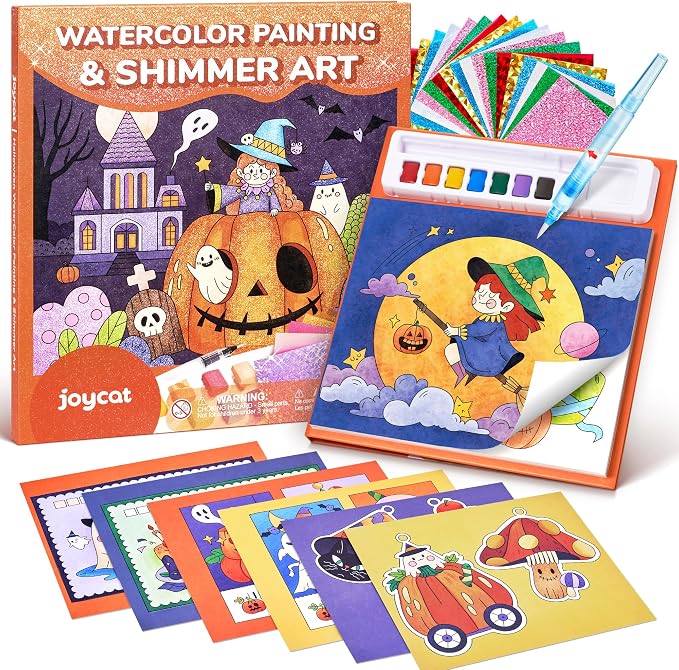 JoyCat Paint with Water Coloring Books & Shimmer Art (Halloween)