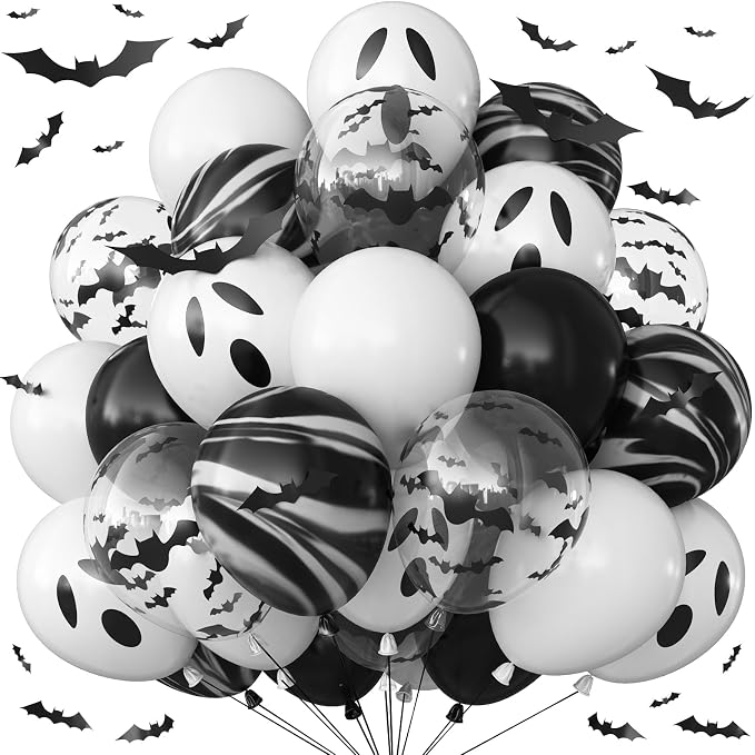 Halloween Balloons Black and White Balloons Bat Skeleton Ghostface - skull inflatable