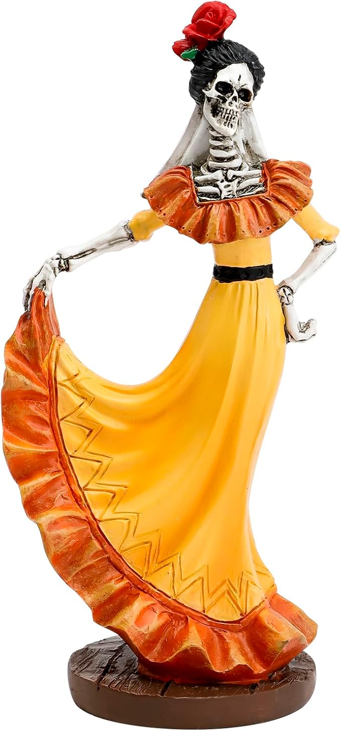 Day of The Dead Dancer Figurine, Skeletons Statue Decorations - skull figurine
