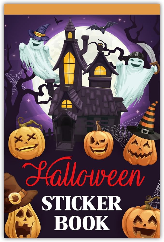 54 Sheet 524Pcs Halloween Stickers Book for Crafts Scrapbook Party Decor - skull sticker
