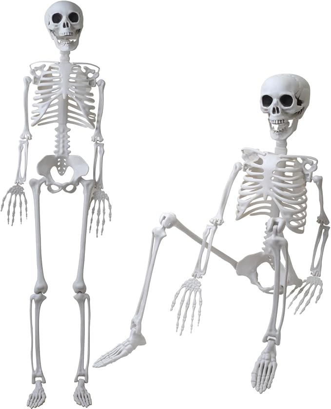 36" Poseable Skeletons Halloween Decorations Life Size Full Body Stayable - skeleton