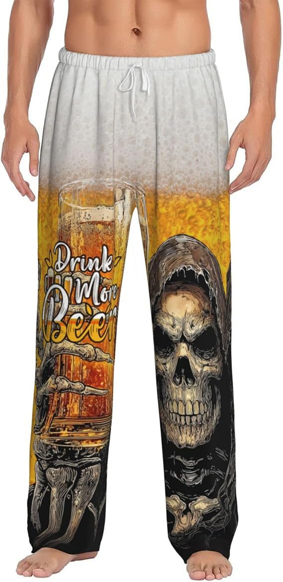 Men's Pajama Bottoms Men's Pajama Pants Lightweight Soft Long Lounge Sleepwear Pjs Bottoms with Pockets Drawstring - skull pajamas