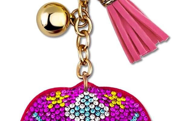 Sugar Skull Keychain Goth Novelty Accessories For Car Keys Rhinestone