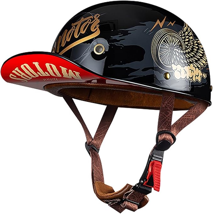 Baseball Cap Motorcycle Helmet Half Helmet DOT Approved - skull helmet