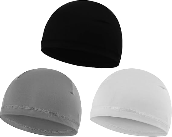 3PCS Cooling Skull Cap for Kid Sweat Wicking Helmet Liner Beanie Mesh Running Cycling Wave Cap for 5-12 Years Boy Girl - skull helmet