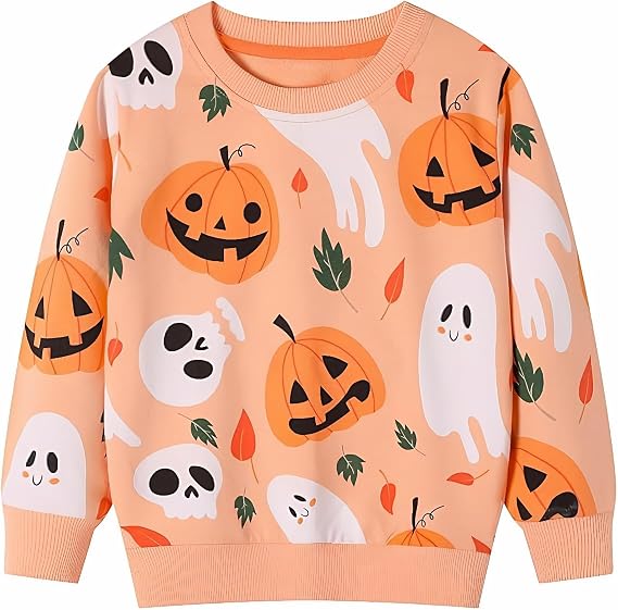 RETSUGO Toddler Baby Girls Sweatshirts Casual Pullover Crewneck Winter Long Sleeve Tops Shirts Clothes 3T-8T - skull sweatshirts