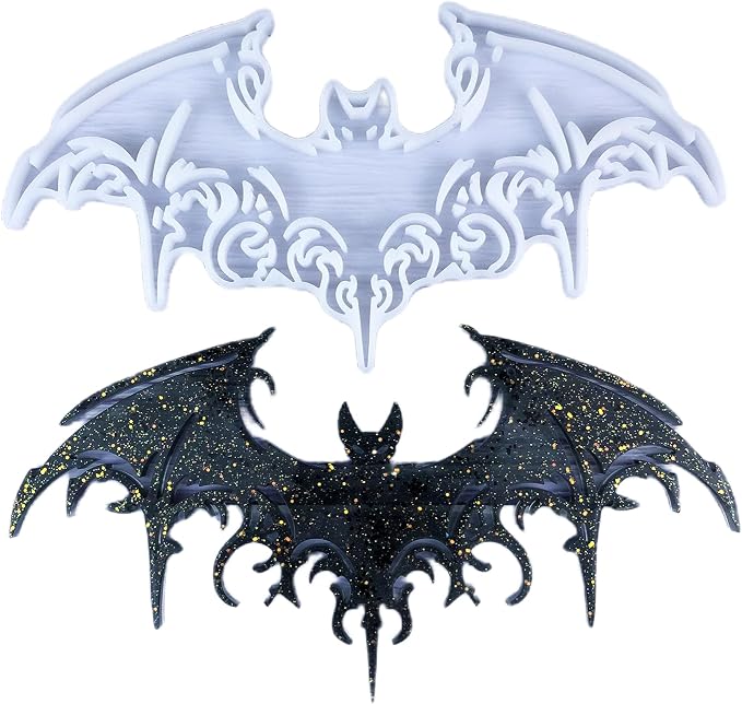 Halloween Gothic Bat Wall Decoration Epoxy Resin Silicone Mold X0241 - skull ashtray