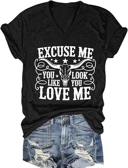 Excuse me You Look Like You Love Me Shirts Cow Skull T Shirt - skull jacket
