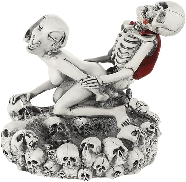 Halloween Skull Ashtray Resin Skeleton Ash Holder Creative Lovers Figurine Home Table Decoration - skull ashtray