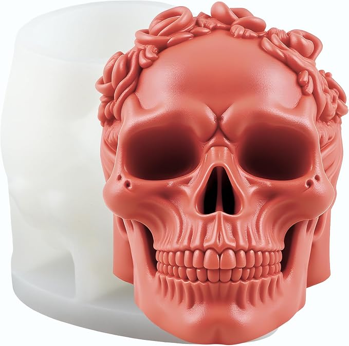 Halloween Candle Mold Skull Head Silicone Candle Molds - skull ashtray