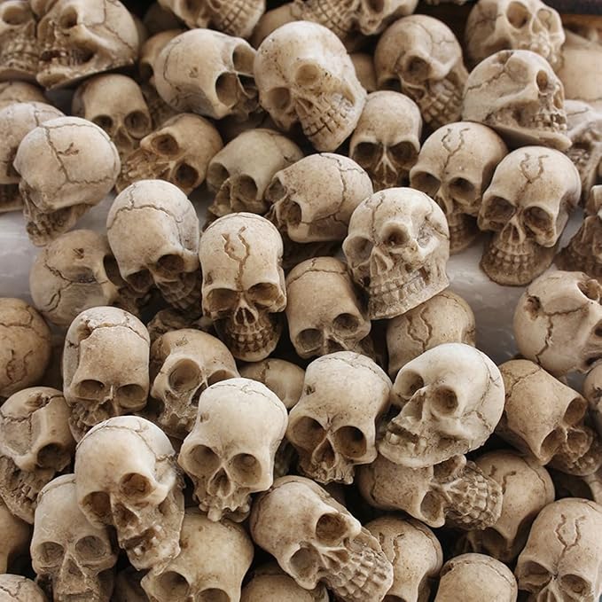 40PCS Mini Halloween Skulls, Resin Skeleton Heads for Party Decorations - skull figurine