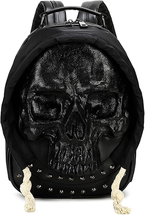Skull Backpack Gothic Punk Purse Halloween Horror, Medium
