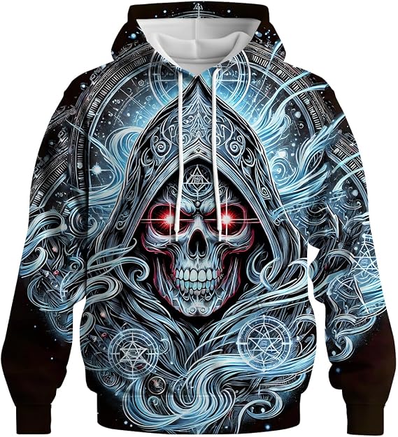 Novelty Long Sleeve Hoodie Funny Fashion Gothic Skull Sweatshirts - skull jacket