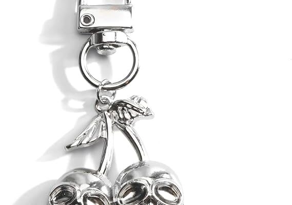 Skull Keychain Goth Keychain for Women Cherry Bag Charm for Keys Purse Handbag Halloween Birthday Christmas