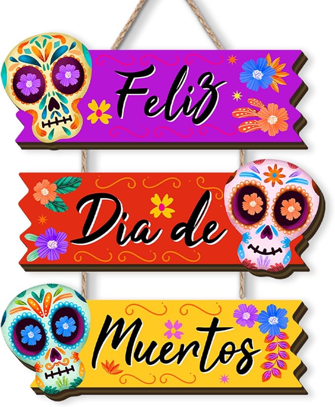 Dia De Los Muertos Wreath 11.8×13.7 Inch Day of The Dead Home Party Decor - skull wreath