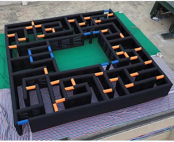 10m Large Outdoor Inflatable Mobile Laser Tag Arena Maze Large Inflatable Labyrinth Outdoor Sport Games for Home School,Shopping Mall,Halloween(33x33ft with Blower) - skull inflatable