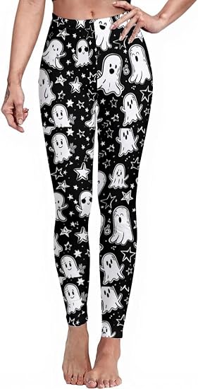 Sister Amy Girl 3D Printed Geometric Figures Ankle Elastic Tights Legging - skull leggings