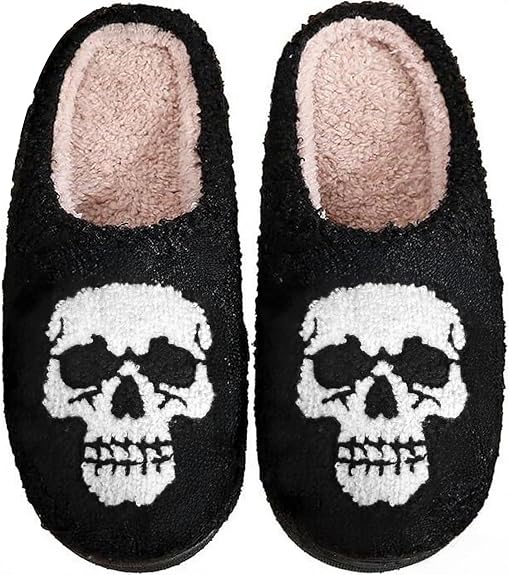 Afellicy Christmas Slipper for Women Reindeer Tree Plush Slippers Cozy Fuzzy Lining Snowman Footwear Embroidery Xmas House Shoes - sugar skull costume