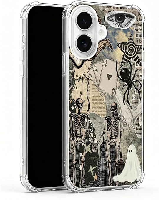 Hippie Grunge Phone Case Compatible with iPhone 17, Dark Aesthetic Skull Phone Cover for iPhone 17 - Skull phone case