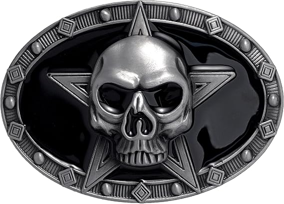Western Belt Buckles for Men Women Cowboy Belt Buckle Vintage Rodeo Cowgirl Costume Accessory for Birthdays Gifts - skull wallet