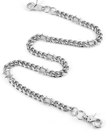 Skull Chains Punk Wallet Chain - Wallet Chains for Men Trousers Pants Chains for Biker Heavy Belt Goth Accessories - skull wallet