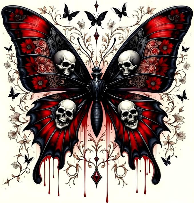 Xylogist Butterfly Skull Diamond Art Kits for Adults Beginners 12×12 Inch