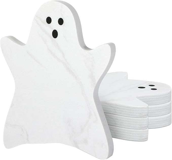 4 Pcs Marble Coasters Halloween Ghost Coasters 4.7 x 3.9 Inches - skull coaster
