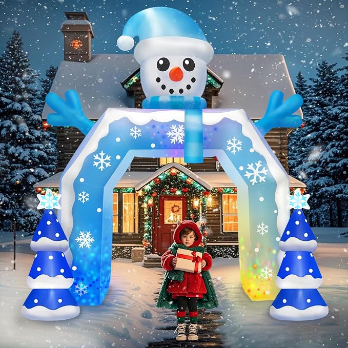 Kalolary 12FT Christmas Inflatable Arch Xmas Inflatable Outdoor Decorations - skull inflatable