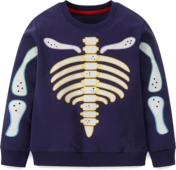 Hongshilian Unisex Kids Cute Cartoon Cotton Sweater Shirt - skull sweatshirts