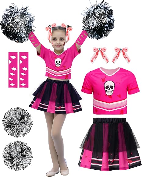 Jecery Halloween Zombie Cheerleader Costume Girl - sugar skull costume