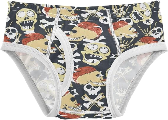 visesunny Boys Cotton Underwear Breathe Cartoon Printed Toddler Soft Training Briefs Size for Kids 2T-8Y - skull swimsuit