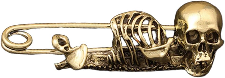 Vintage Skull Head Brooch Pin for Women Unisex Antique - skull plate