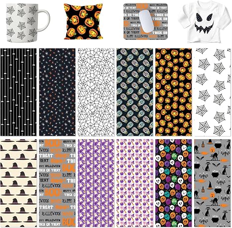 Halloween Dia de los Muertos Transfer Ink Sheets, 12 Pre-Inked Sublimation - skull coaster