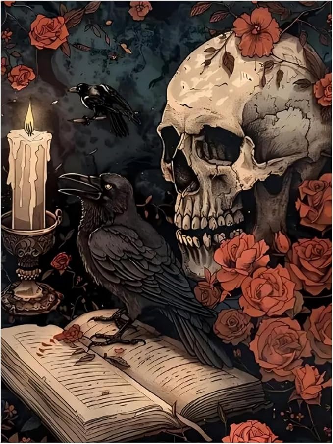Halloween Skull Paint by Numbers Kit for Adults, 16×20 inch