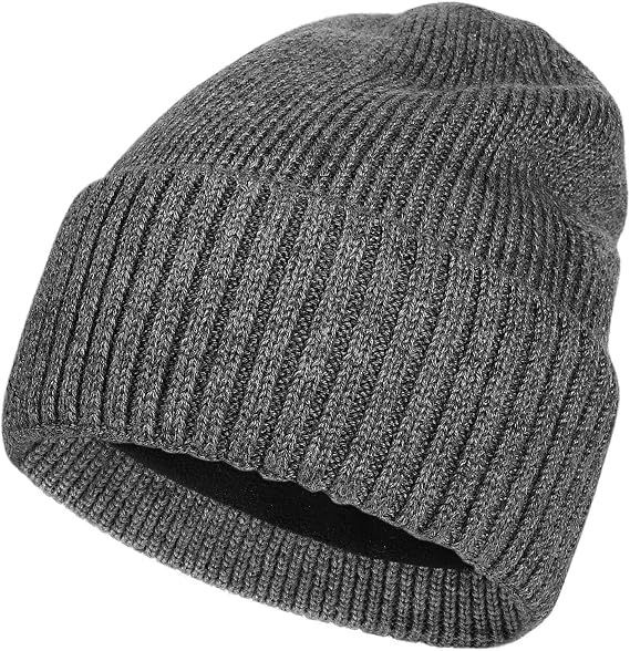 ZTL M/L/XL/XXL Beanie Hats for Men 30% Merino Wool Knit Hat, Winter Hats for Women Thick Warm Lined Cold Weather Skull Cap - skull jacket