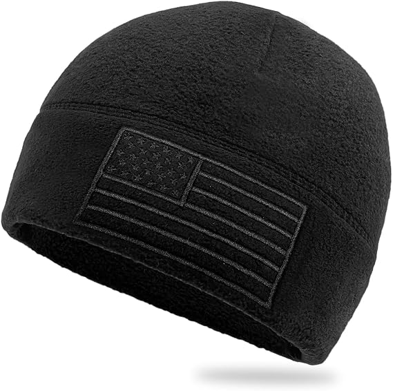 American Fleece Watch Cap, American Flag Tactical Beanie for Boys Men's Warm Winter Hat Beanie - skull watch
