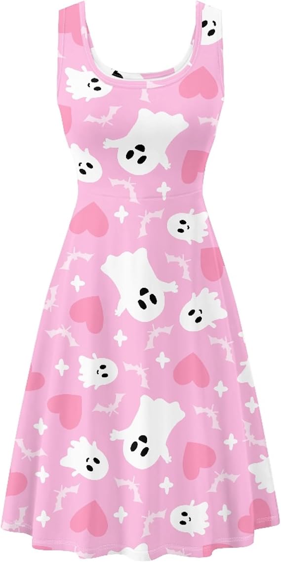 Sexy Sleeveless A-Line Dresses for Women Tank Top Dress with Pockets XS - 4XL - sugar skull dress